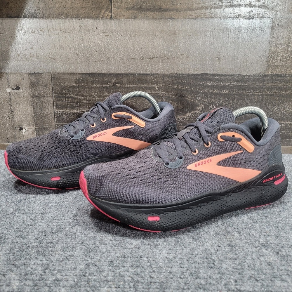 Brooks Ghost Max Womens 9.5 Shoes Running Walking Sneaker Black 1203951B049 Gym - Picture 2 of 16